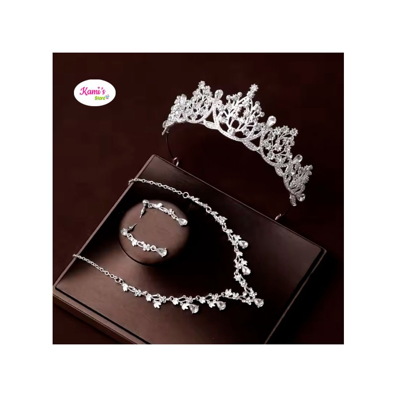 plateado ARABELA + set GOTA FLOR